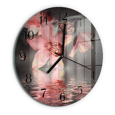 Round wall clock Orchid