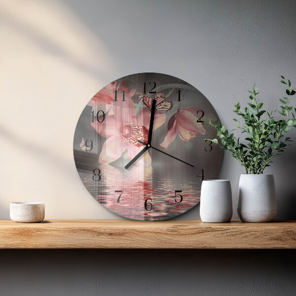 Round wall clock Orchid