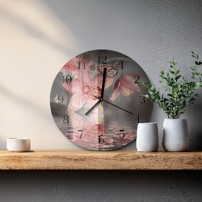 Round wall clock Orchid
