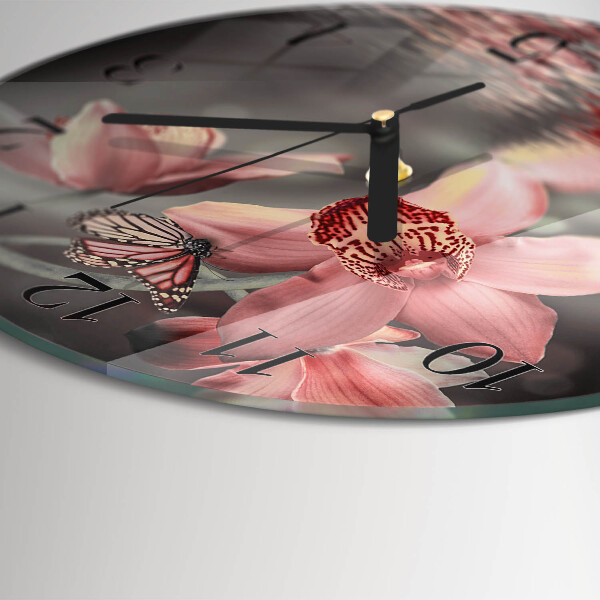 Round wall clock Orchid