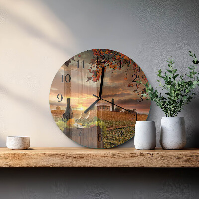 Round wall clock Wine Nature
