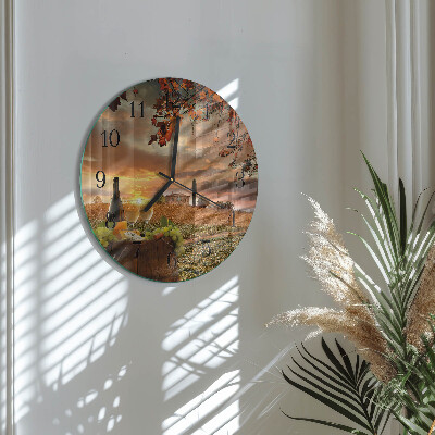 Round wall clock Wine Nature