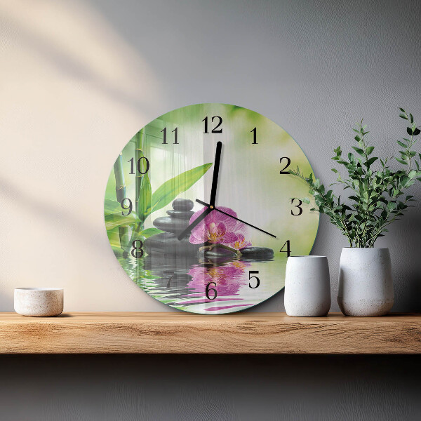 Round wall clock Spa Orchid