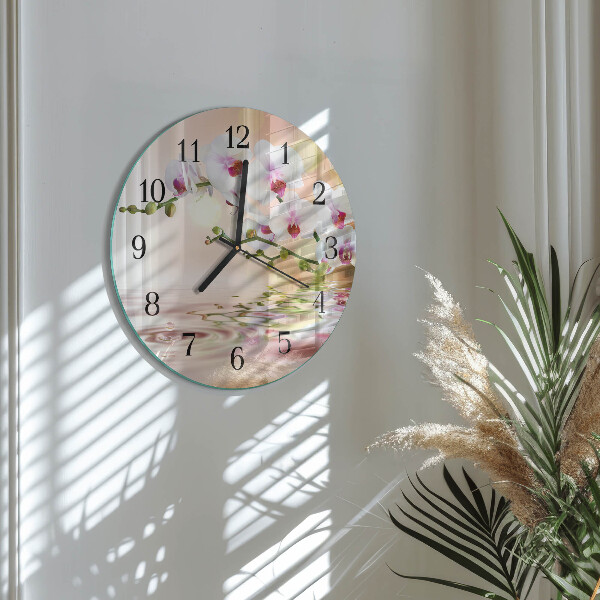Round wall clock Orchid