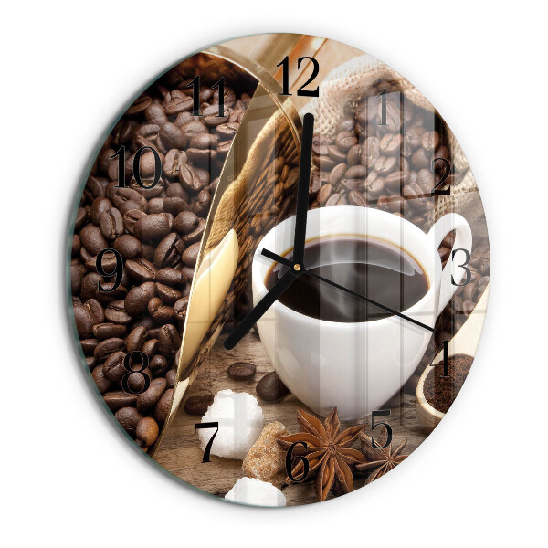 Round wall clock Coffee