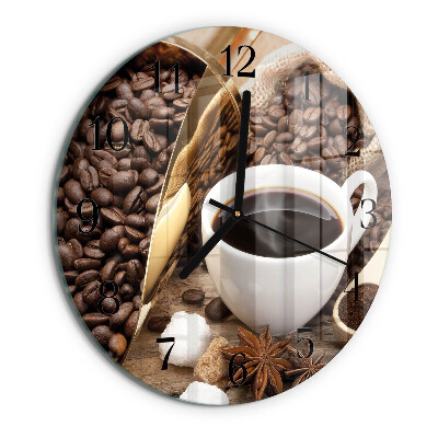 Round wall clock Coffee