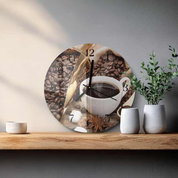 Round wall clock Coffee
