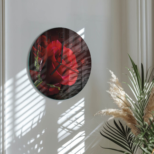 Round wall clock Roses