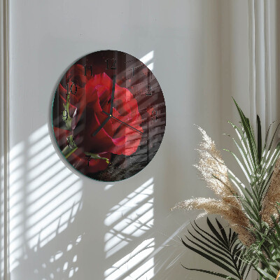 Round wall clock Roses