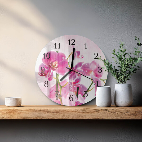 Round wall clock Orchid