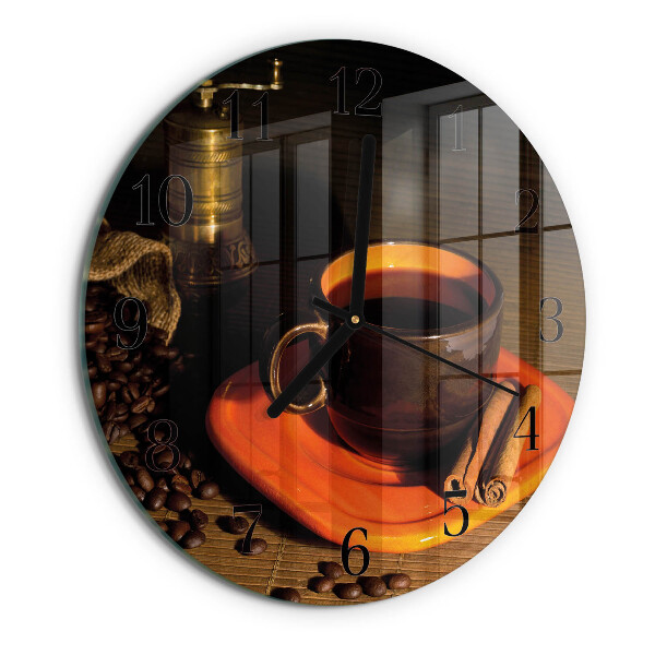 Round wall clock Coffee