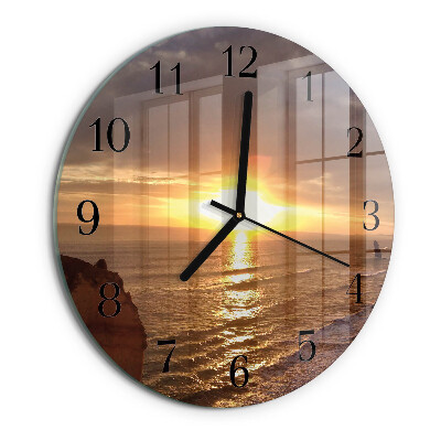 Round wall clock Sunset