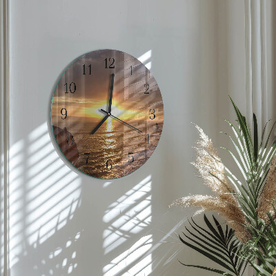 Round wall clock Sunset