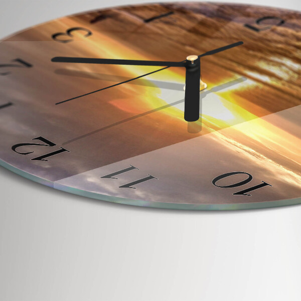 Round wall clock Sunset