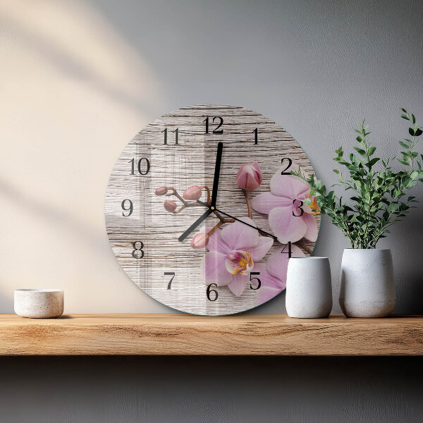 Round wall clock Orchid