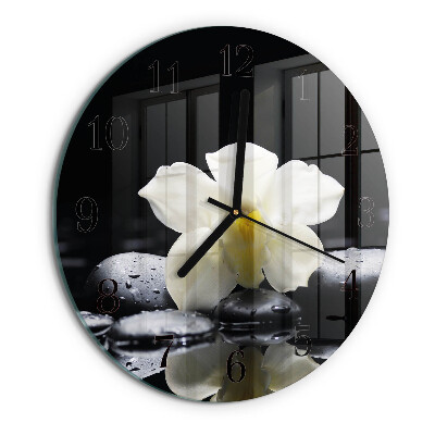 Round wall clock Orchid Stones