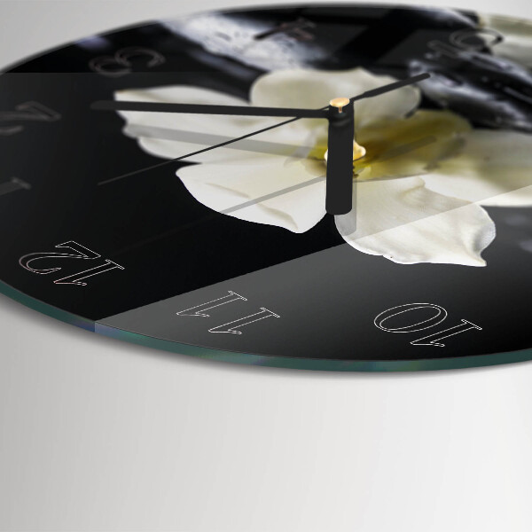 Round wall clock Orchid Stones