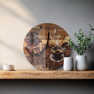 Round wall clock Coffee Beans