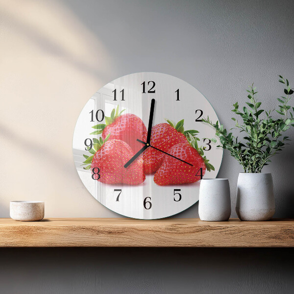Round wall clock Strawberries