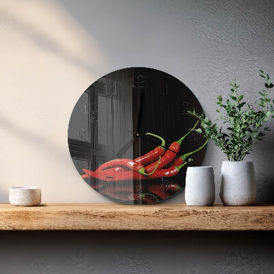 Round wall clock Chili peppers