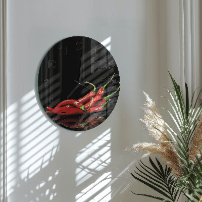 Round wall clock Chili peppers