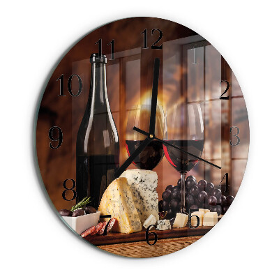 Round wall clock Wine