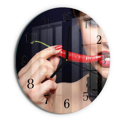 Round wall clock Chili pepper
