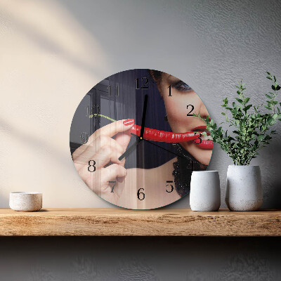 Round wall clock Chili pepper