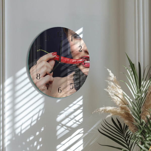 Round wall clock Chili pepper