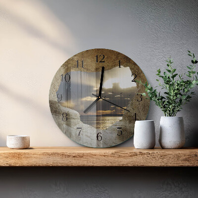Round wall clock Heart in the Rock