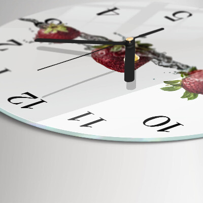 Round wall clock Strawberries in water
