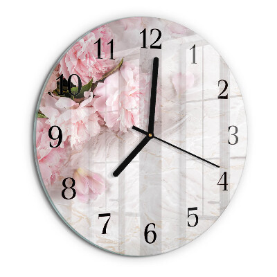 Round wall clock Flowers