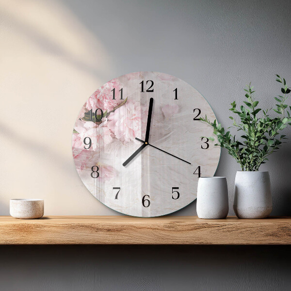 Round wall clock Flowers