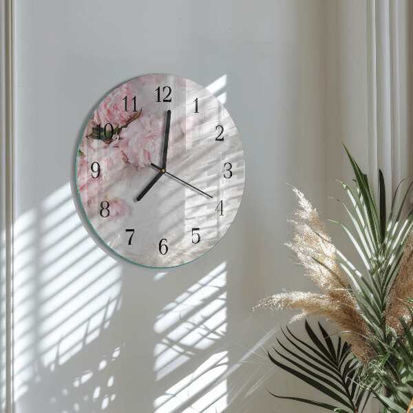 Round wall clock Flowers