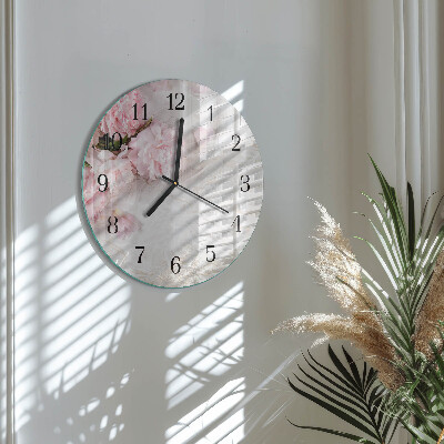 Round wall clock Flowers