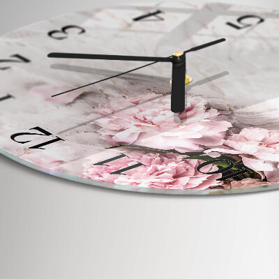 Round wall clock Flowers