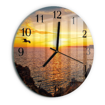 Round wall clock Sunset