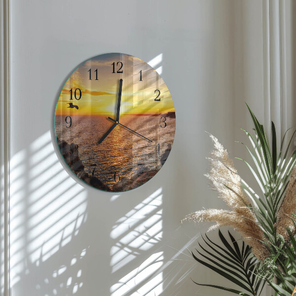 Round wall clock Sunset