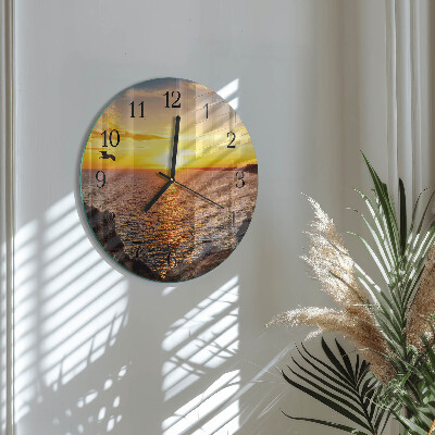Round wall clock Sunset