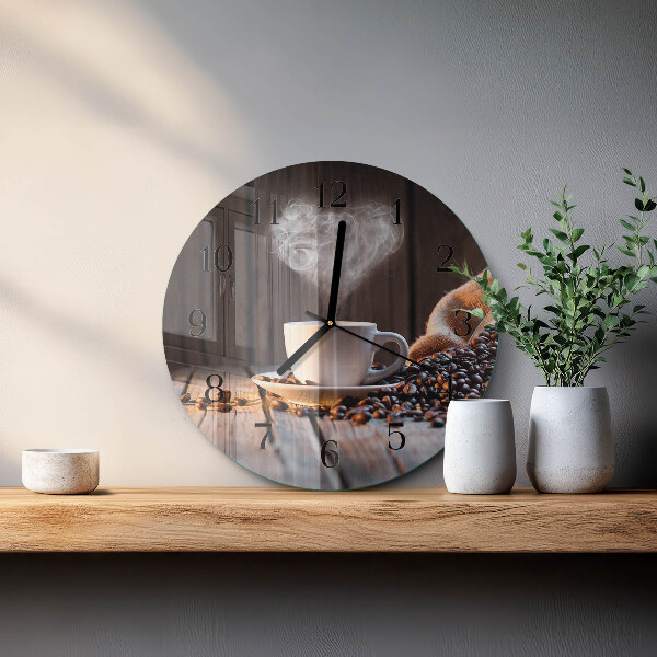 Round wall clock Coffee love