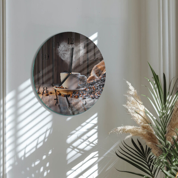 Round wall clock Coffee love
