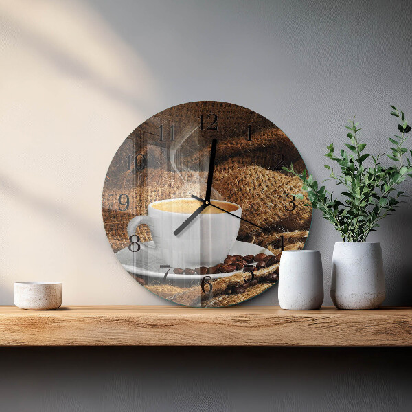 Round wall clock Coffee Beans