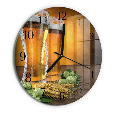 Round wall clock Glasses of beer