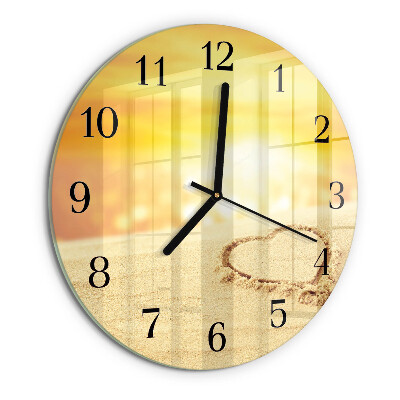 Round wall clock Heart in the Sand