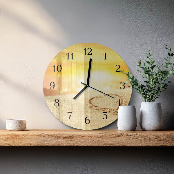 Round wall clock Heart in the Sand