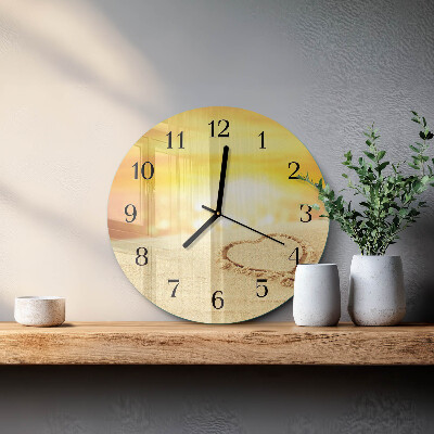 Round wall clock Heart in the Sand