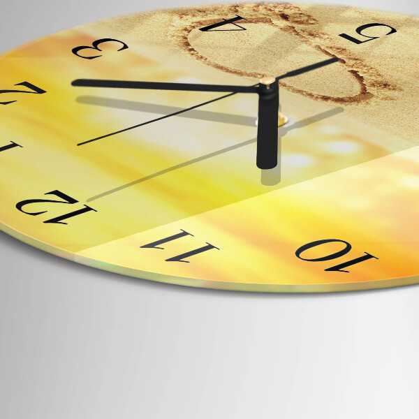 Round wall clock Heart in the Sand