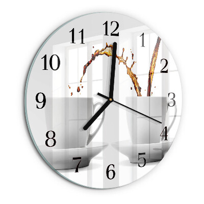 Round wall clock Cups of coffee