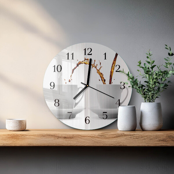Round wall clock Cups of coffee