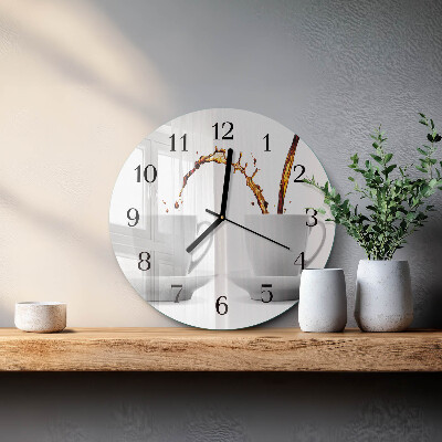 Round wall clock Cups of coffee